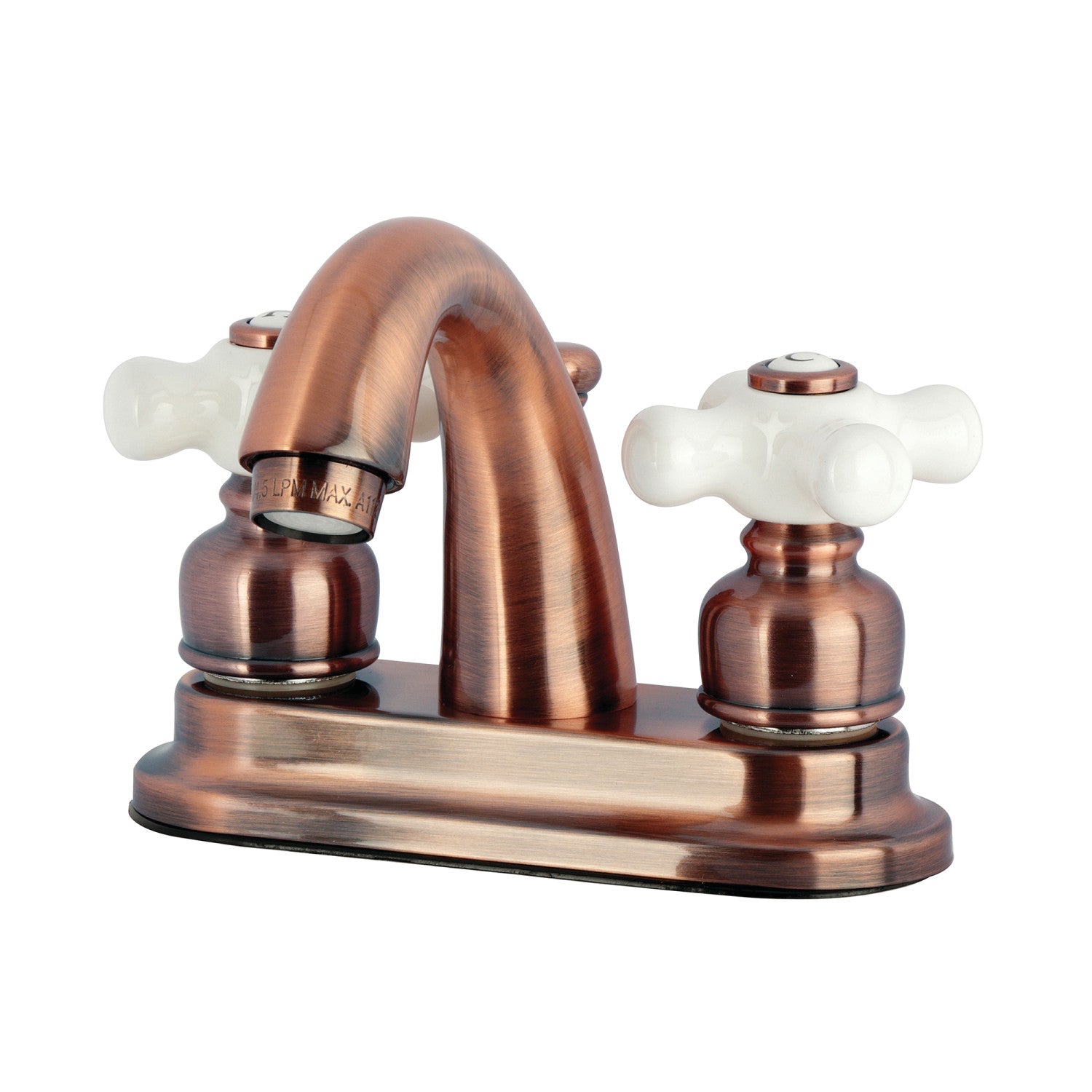 Kingston Heirloom KB561PXAC - Restoration Double-Handle 3-Hole Deck Mount 4-Inch Centerset Bathroom Faucet with Pop-Up Drain, Antique Copper — image 1